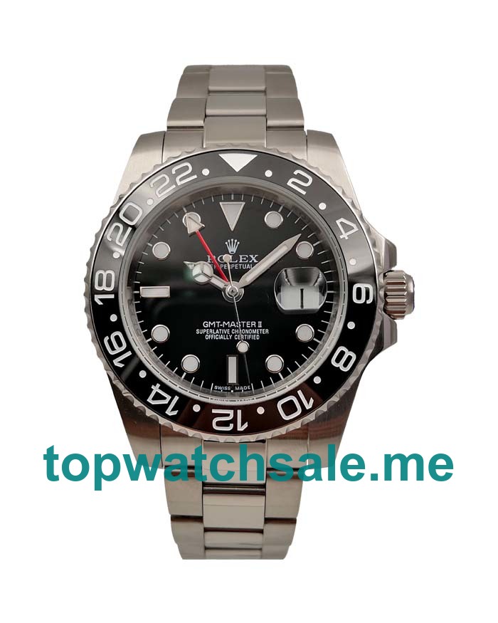 UK Rolex GMT-Master II 116710 LN Replica Watches With Black Dials For Men + Topreplicawatches.me