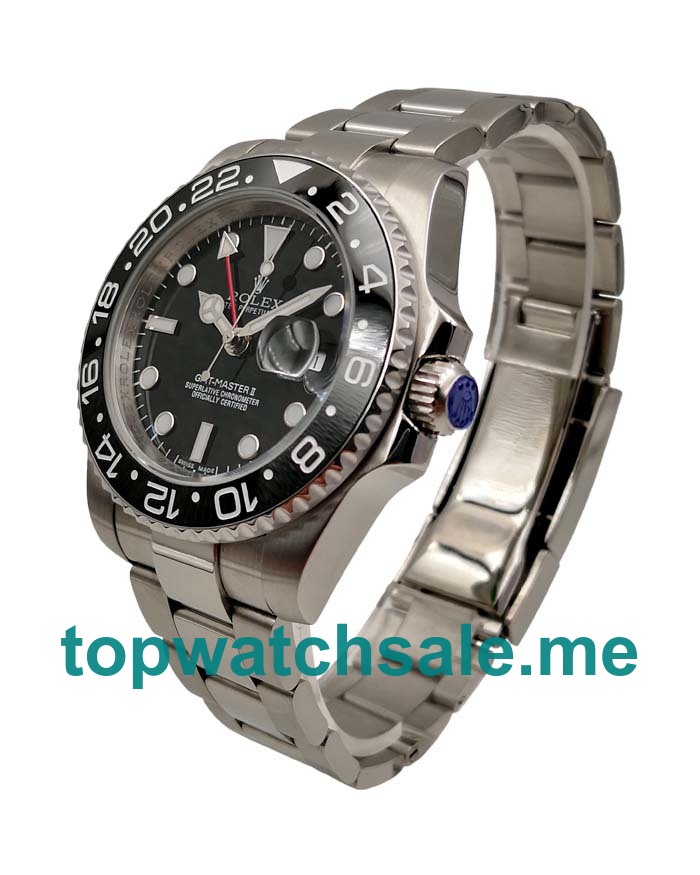 UK Rolex GMT-Master II 116710 LN Replica Watches With Black Dials For Men + Topreplicawatches.me