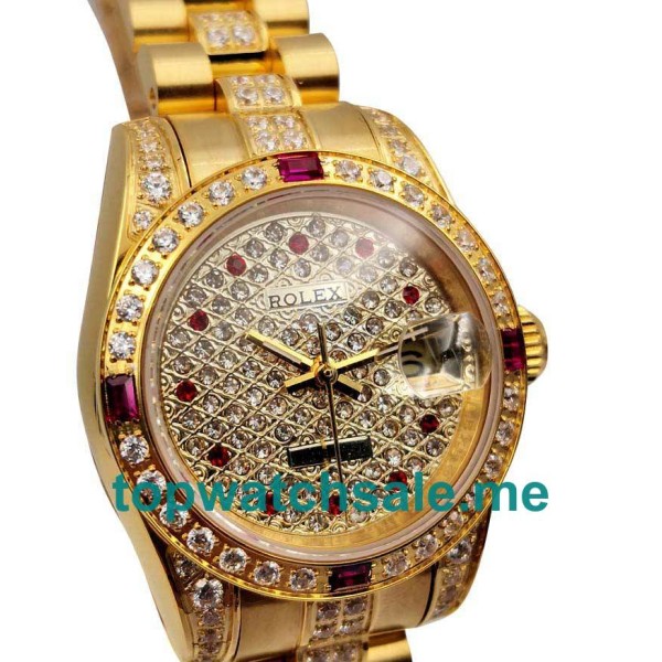 UK Rolex Lady-Datejust 179158 Replica Watches With Diamond Dials For Ladies + Topreplicawatches.me