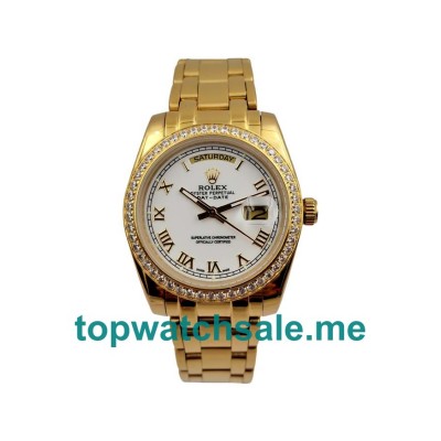 UK Rolex Day-Date 118348 Replica Watches With White Dials For Men + Topreplicawatches.me