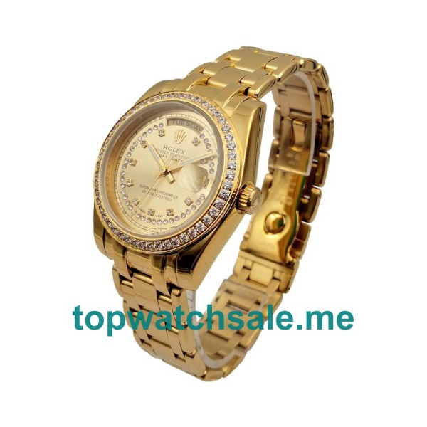 UK Rolex Day-Date 118348 Replica Watches With Champagne Dials For Men + Topreplicawatches.me