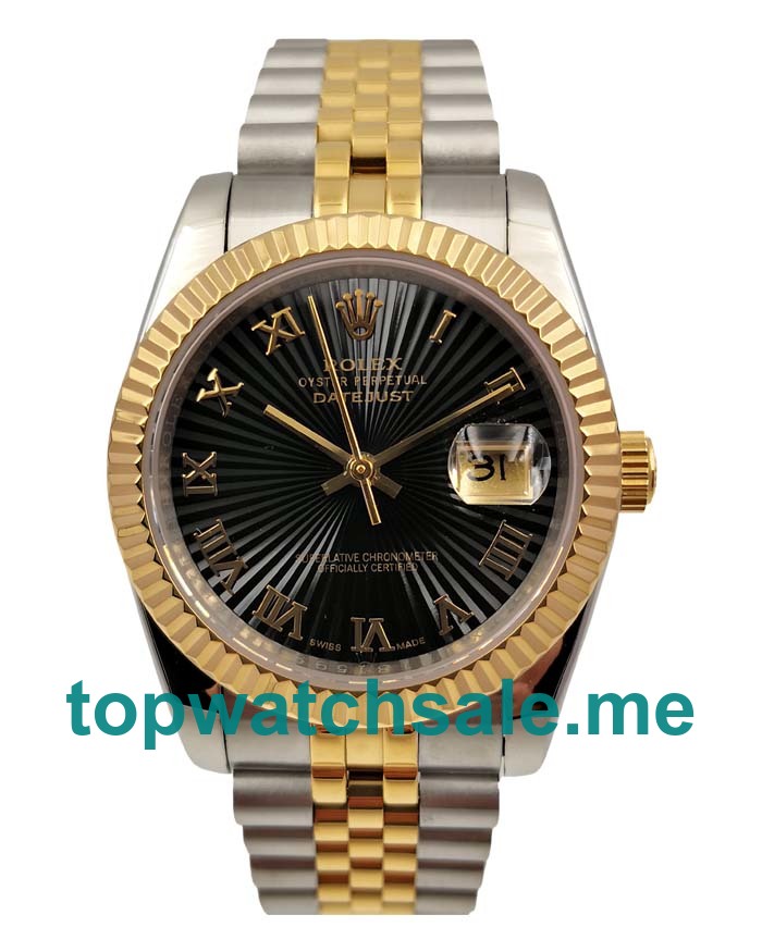 UK Rolex Datejust 126233 Replica Watches With Black Dials For Men + Topreplicawatches.me