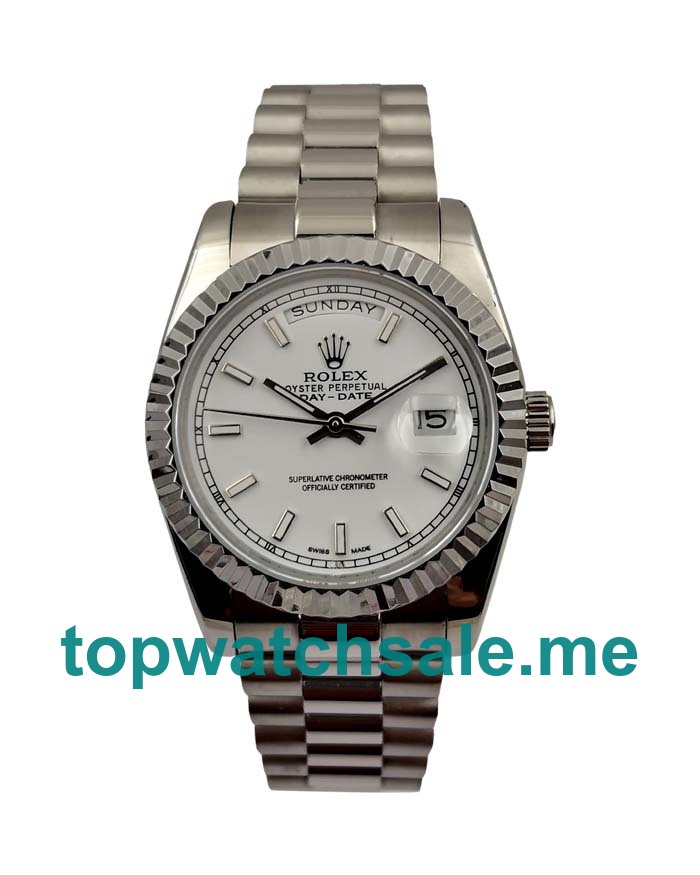 UK Rolex Day-Date 118239 Replica Watches With White Dials For Men + Topreplicawatches.me