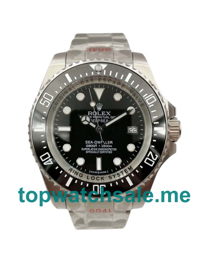 UK Rolex Sea-Dweller Deepsea 116660 Replica Watches With Black Dials For Men + Topreplicawatches.me