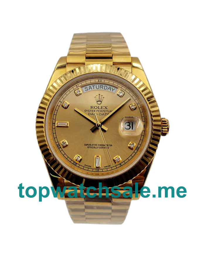 UK Rolex Day-Date II 218238 KW Replica Watches With Champagne Dials For Men + Topreplicawatches.me