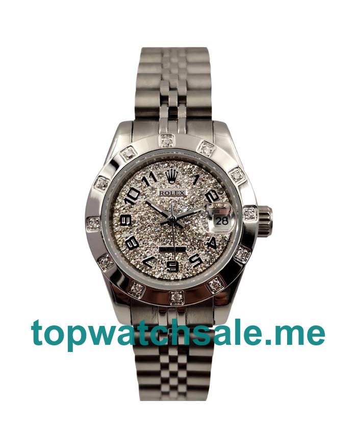 UK Rolex Lady-Datejust 279135 Replica Watches With Silver Dials For Ladies + Topreplicawatches.me