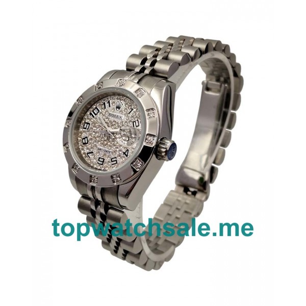 UK Rolex Lady-Datejust 279135 Replica Watches With Silver Dials For Ladies + Topreplicawatches.me