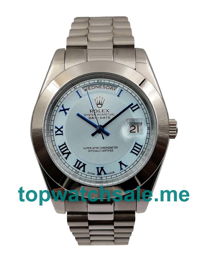 UK Rolex Day-Date 218206 Replica Watches With Ice Blue Dials For Men + Topreplicawatches.me