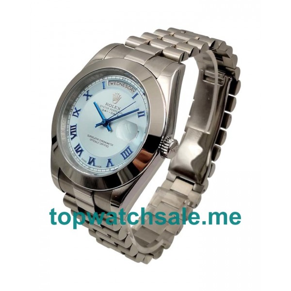 UK Rolex Day-Date 218206 Replica Watches With Ice Blue Dials For Men + Topreplicawatches.me