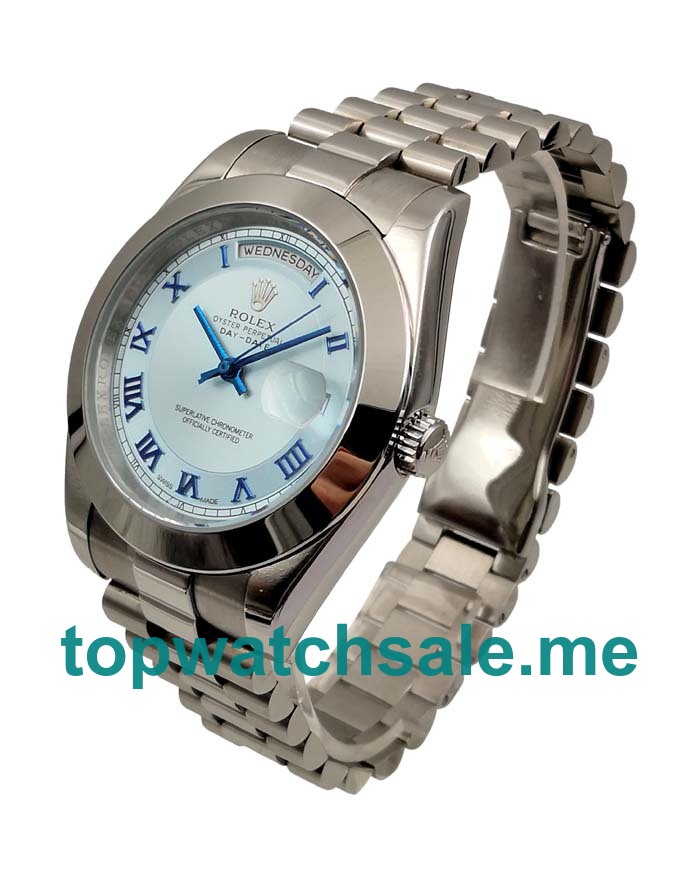 UK Rolex Day-Date 218206 Replica Watches With Ice Blue Dials For Men + Topreplicawatches.me