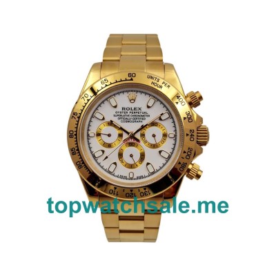 UK Rolex Daytona 116508 Replica Watches With White Dials For Men + Topreplicawatches.me
