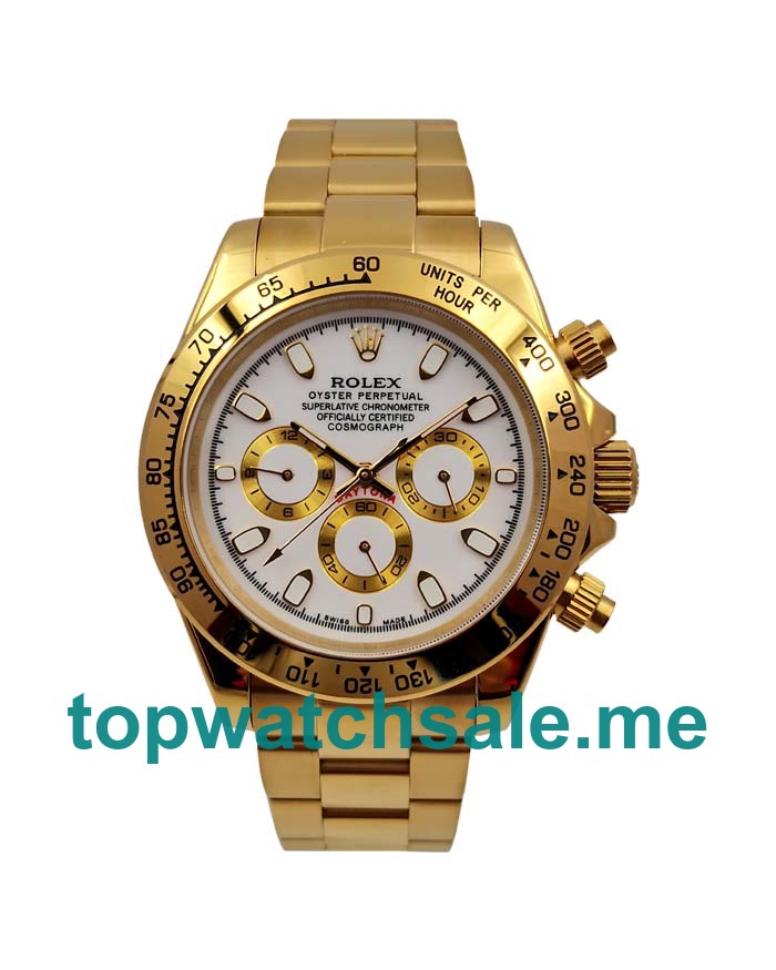UK Rolex Daytona 116508 Replica Watches With White Dials For Men + Topreplicawatches.me