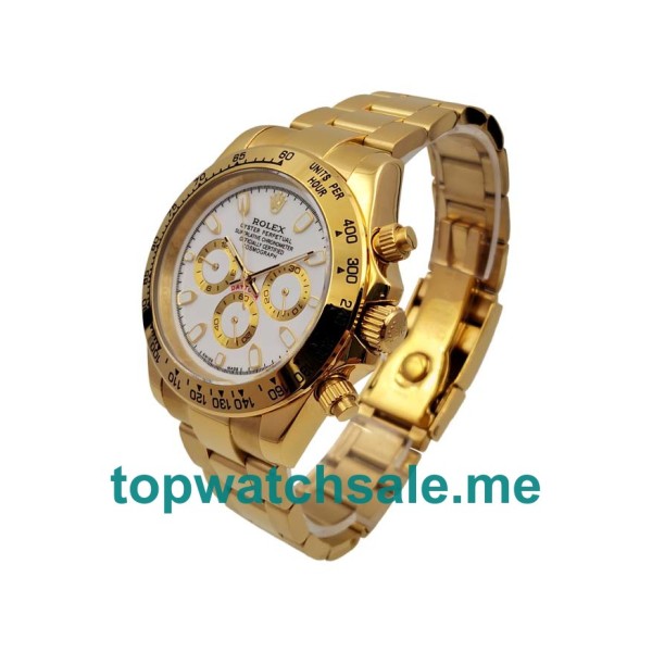 UK Rolex Daytona 116508 Replica Watches With White Dials For Men + Topreplicawatches.me