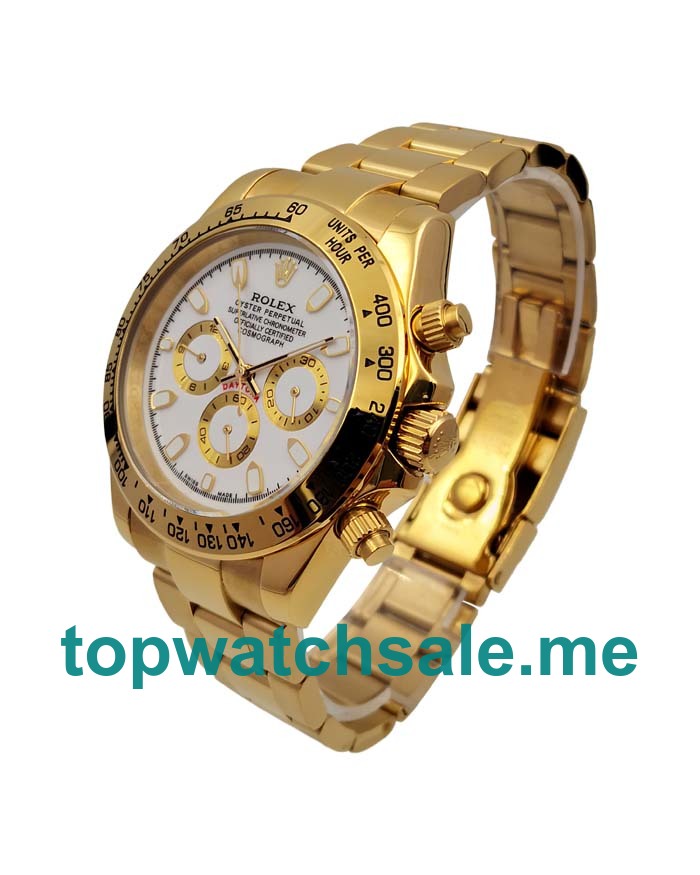 UK Rolex Daytona 116508 Replica Watches With White Dials For Men + Topreplicawatches.me