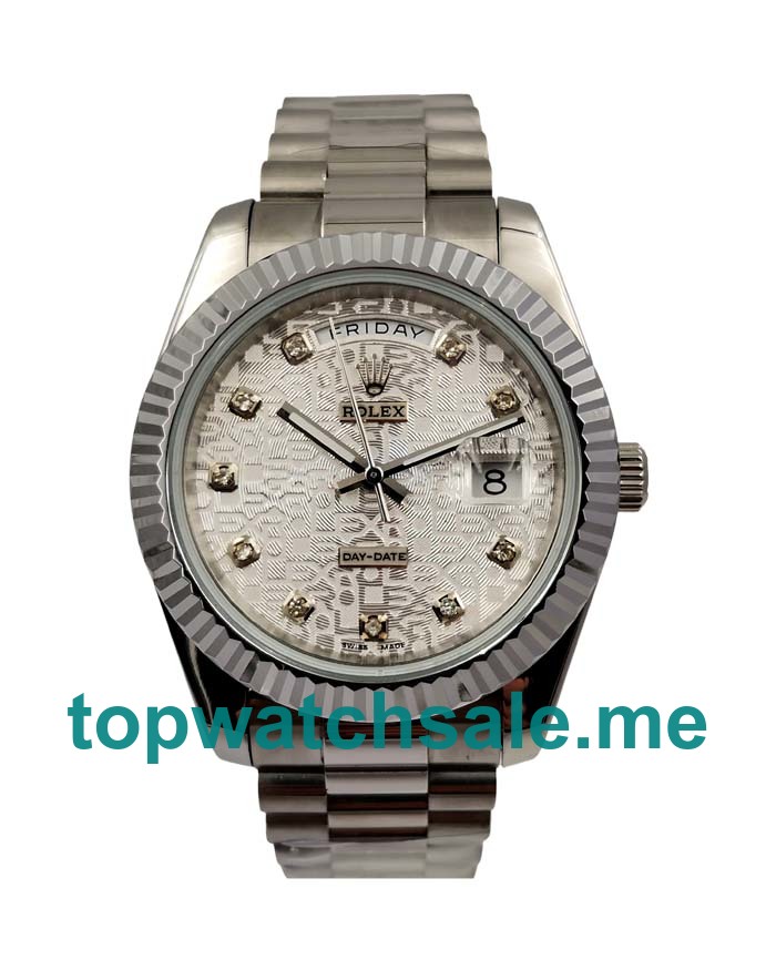 UK Rolex Day-Date 118239 Replica Watches With White Dials For Men + Topreplicawatches.me