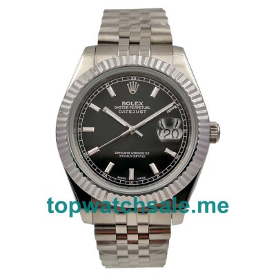 UK Rolex Datejust 116234 Replica Watches With Black Dials For Men + Topreplicawatches.me
