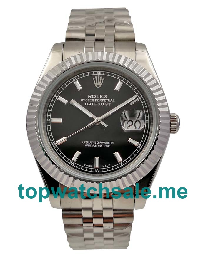 UK Rolex Datejust 116234 Replica Watches With Black Dials For Men + Topreplicawatches.me