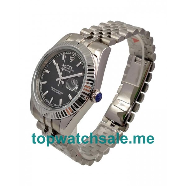 UK Rolex Datejust 116234 Replica Watches With Black Dials For Men + Topreplicawatches.me