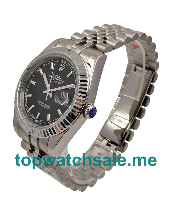 UK Rolex Datejust 116234 Replica Watches With Black Dials For Men + Topreplicawatches.me
