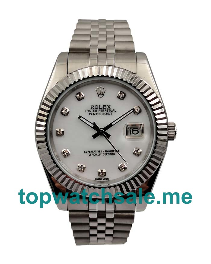 UK Rolex Datejust 126334 Replica Watches With White Dials For Men + Topreplicawatches.me
