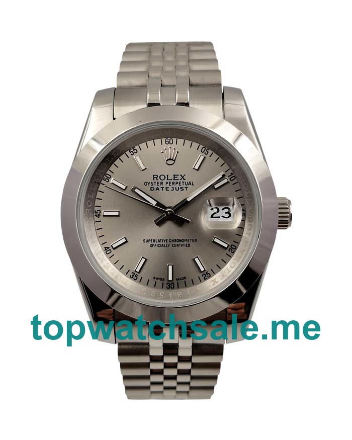 UK Rolex Datejust 126300 Replica Watches With Grey Dials For Men + Topreplicawatches.me
