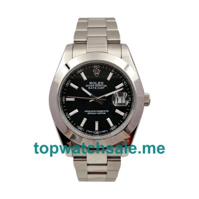 UK Rolex Datejust 126300 Replica Watches With Black Dials For Men + Topreplicawatches.me