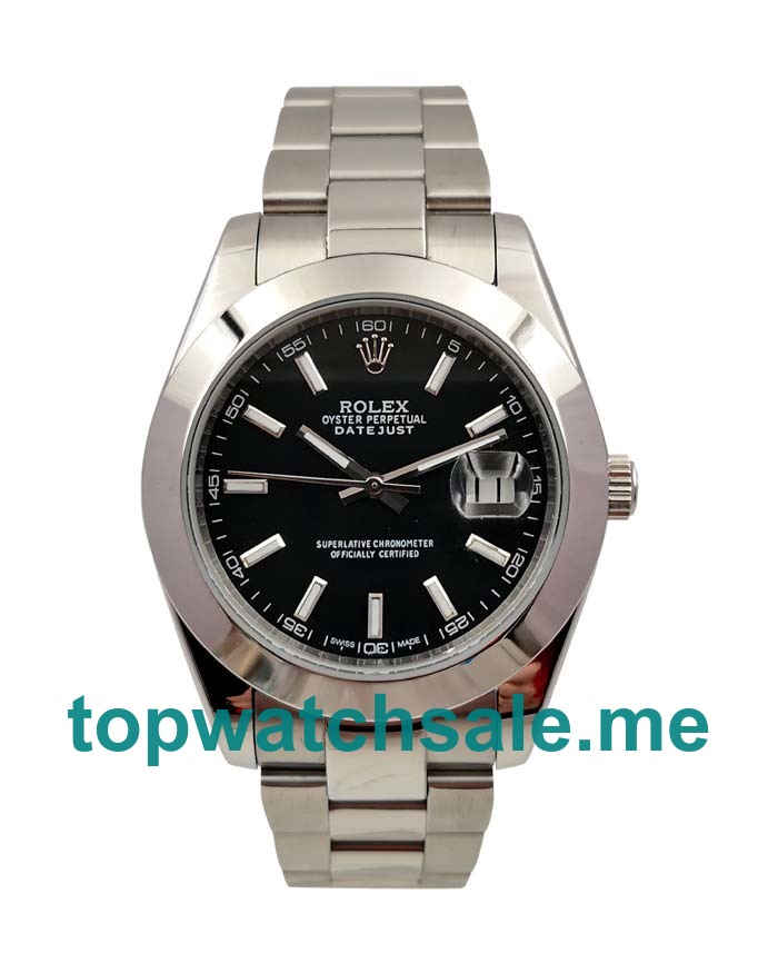UK Rolex Datejust 126300 Replica Watches With Black Dials For Men + Topreplicawatches.me