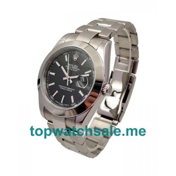 UK Rolex Datejust 126300 Replica Watches With Black Dials For Men + Topreplicawatches.me