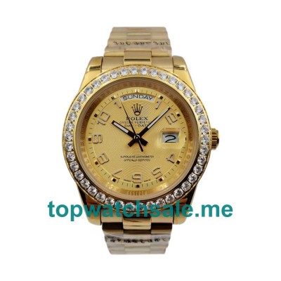 UK Rolex Day-Date II 218348 Replica Watches With Champagne Dials For Men + Topreplicawatches.me