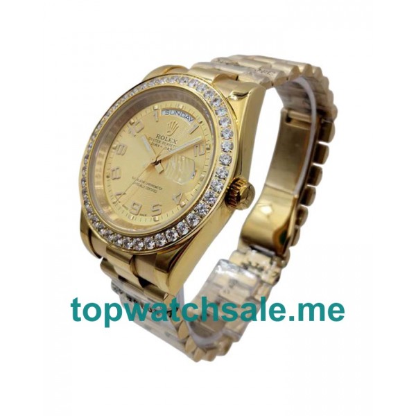 UK Rolex Day-Date II 218348 Replica Watches With Champagne Dials For Men + Topreplicawatches.me