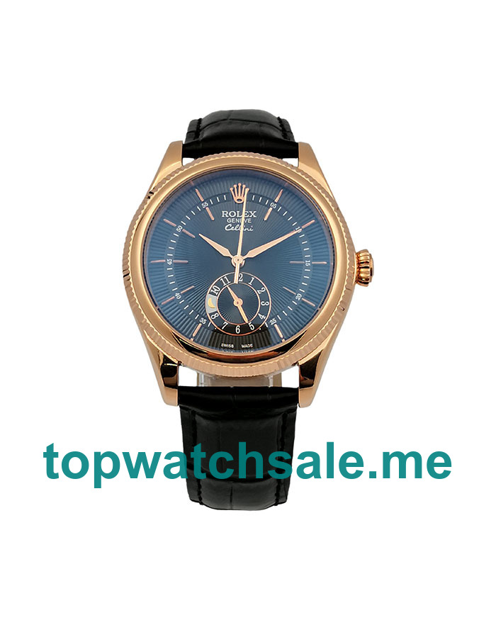 UK Rolex Cellini 50525 Replica Watches With Black Dials For Men + Topreplicawatches.me