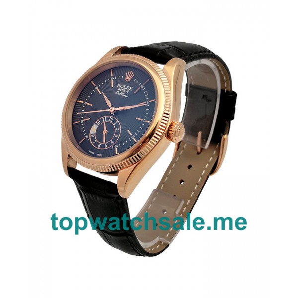 UK Rolex Cellini 50525 Replica Watches With Black Dials For Men + Topreplicawatches.me