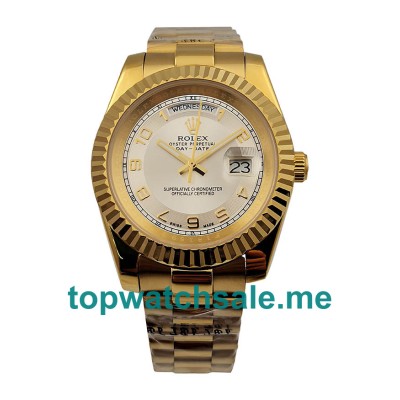 UK Rolex Day-Date II 218238 Replica Watches With Ivory Dials For Men + Topreplicawatches.me