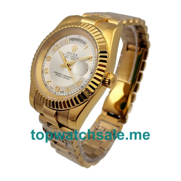 UK Rolex Day-Date II 218238 Replica Watches With Ivory Dials For Men + Topreplicawatches.me