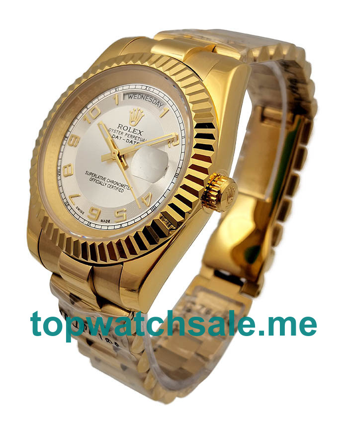 UK Rolex Day-Date II 218238 Replica Watches With Ivory Dials For Men + Topreplicawatches.me