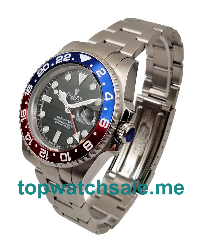 UK Rolex GMT-Master II 1675 Replica Watches With Black Dials For Men + Topreplicawatches.me
