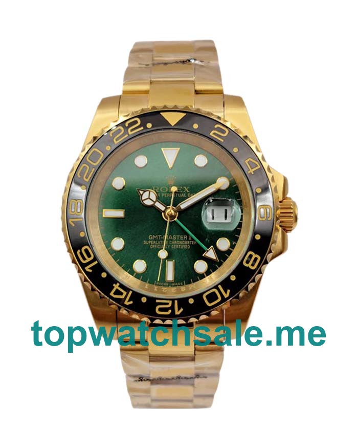 UK Rolex GMT-Master II 116718 Replica Watches With Green Dials For Men + Topreplicawatches.me