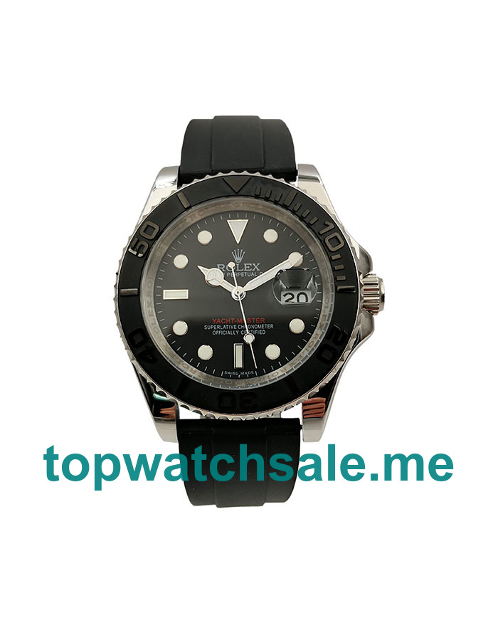 UK Rolex Yacht-Master 169622 Replica Watches With Black Dials For Men + Topreplicawatches.me