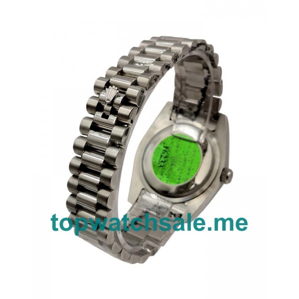 UK Rolex Day-Date 118346 Replica Watches With Green & Silver Diamonds Dials For Men + Topreplicawatches.me