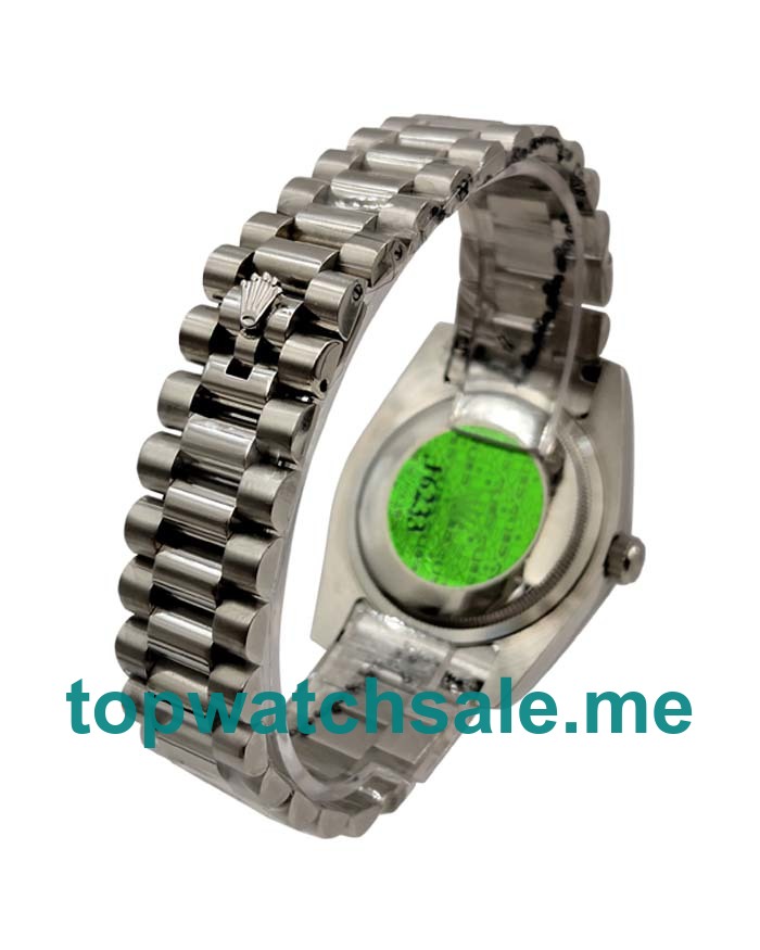 UK Rolex Day-Date 118346 Replica Watches With Green & Silver Diamonds Dials For Men + Topreplicawatches.me
