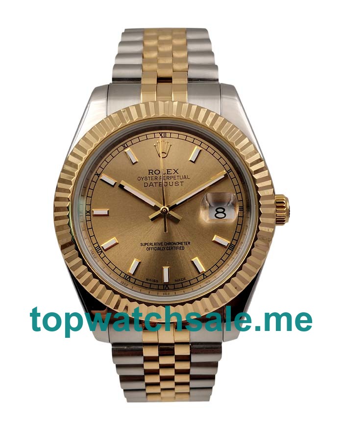 UK Rolex Datejust 116233 Replica Watches With Champagne Dials For Men + Topreplicawatches.me