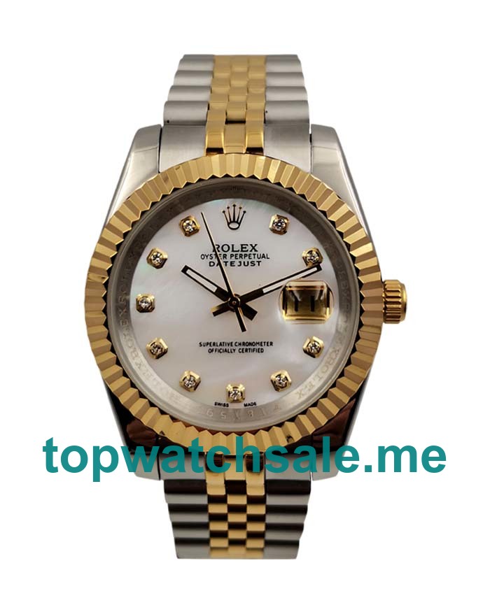 UK Rolex Datejust 116233 Replica Watches With White Mother-Of-Pearl Dials For Men + Topreplicawatches.me