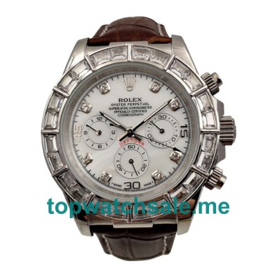 UK Rolex Daytona 116589BR Replica Watches With White Mother-Of-Pearl Dials For Men + Topreplicawatches.me