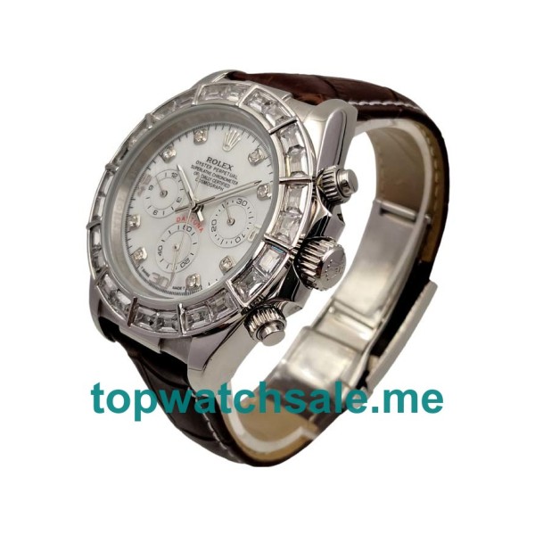 UK Rolex Daytona 116589BR Replica Watches With White Mother-Of-Pearl Dials For Men + Topreplicawatches.me