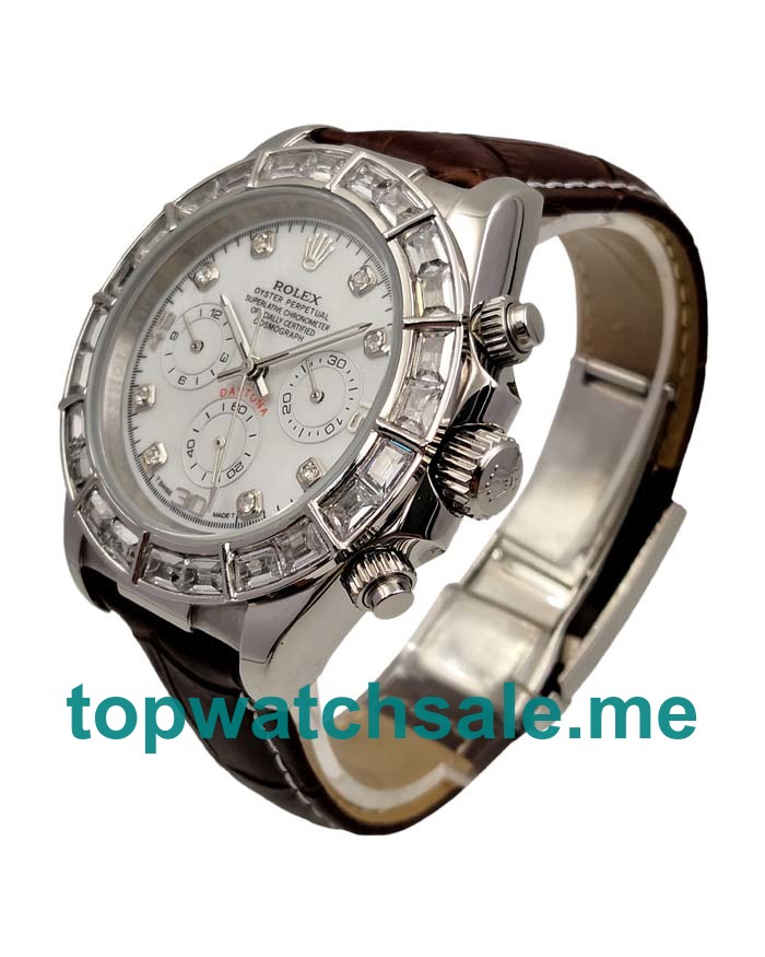 UK Rolex Daytona 116589BR Replica Watches With White Mother-Of-Pearl Dials For Men + Topreplicawatches.me