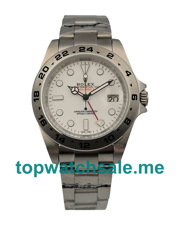 UK Rolex Explorer II 216570 Replica Watches With White Dials For Men + Topreplicawatches.me