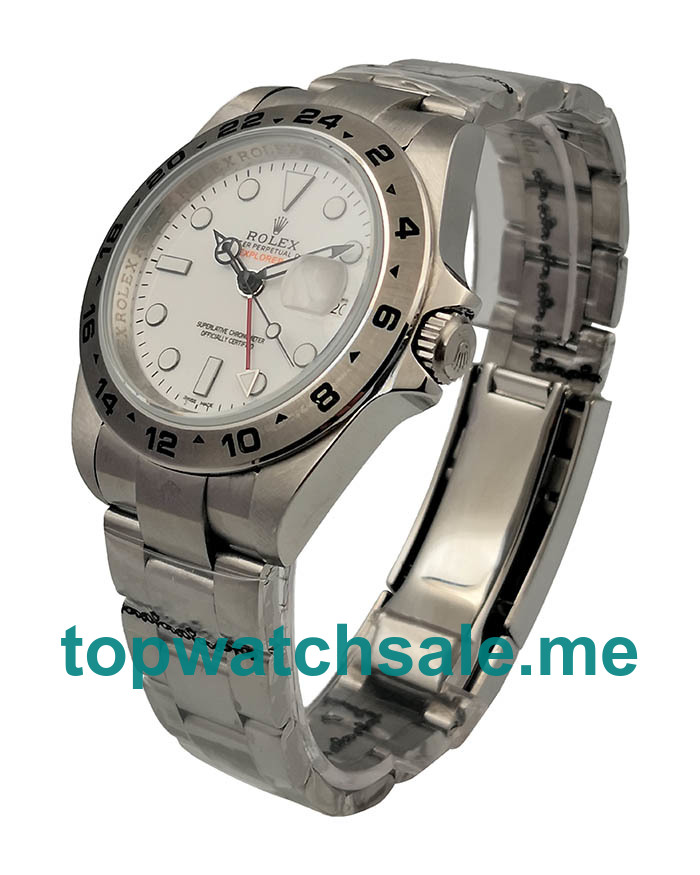 UK Rolex Explorer II 216570 Replica Watches With White Dials For Men + Topreplicawatches.me