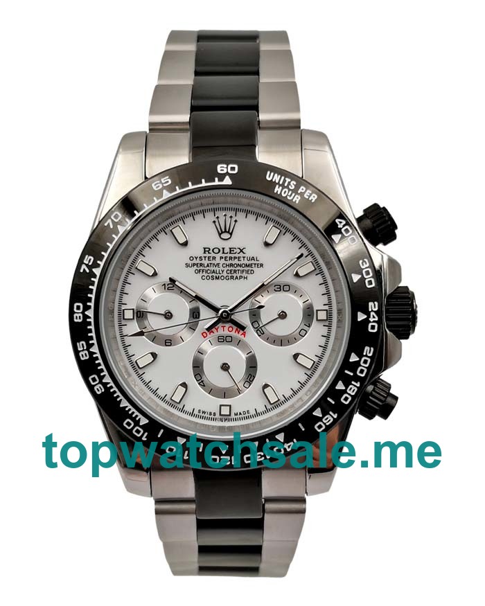 UK Rolex Daytona 116500 Replica Watches With White Dials For Men + Topreplicawatches.me