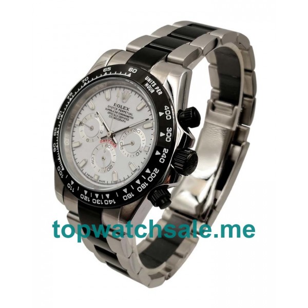 UK Rolex Daytona 116500 Replica Watches With White Dials For Men + Topreplicawatches.me