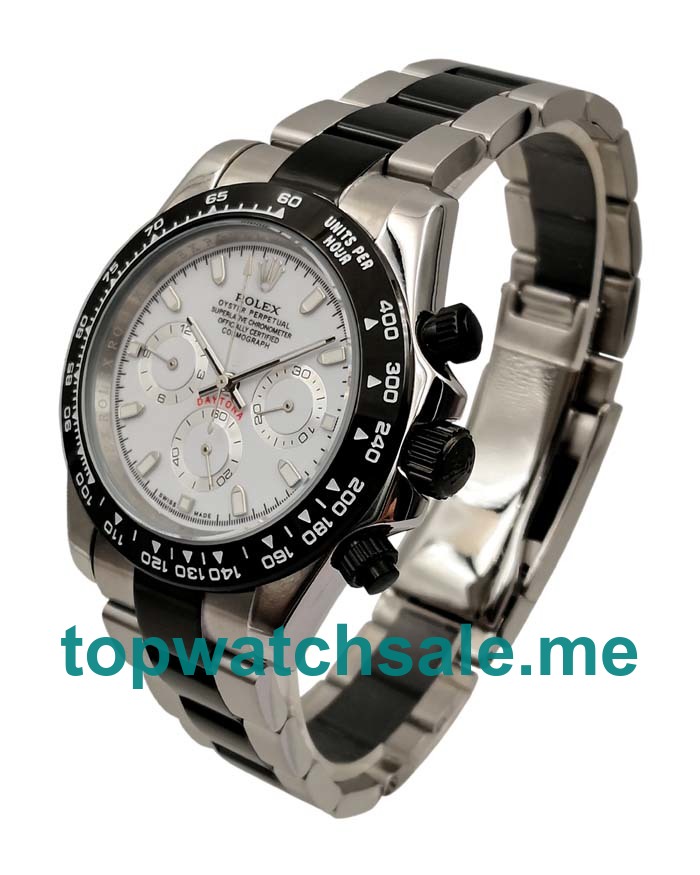 UK Rolex Daytona 116500 Replica Watches With White Dials For Men + Topreplicawatches.me